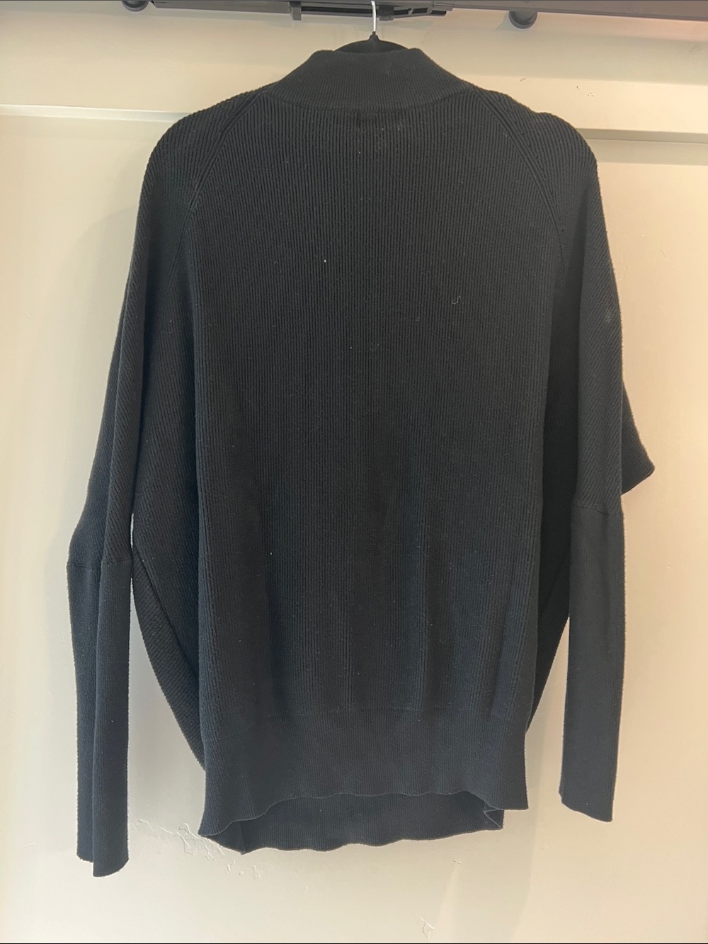 Black Ribbed Mock Neck Sweater - Picture 4 of 5
